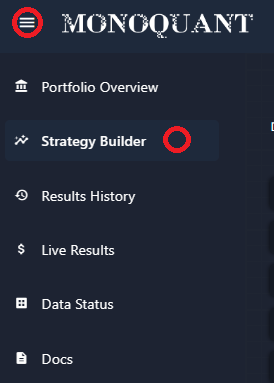 click on strategy builder