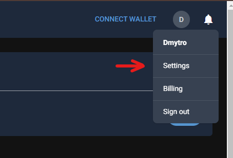settings tab