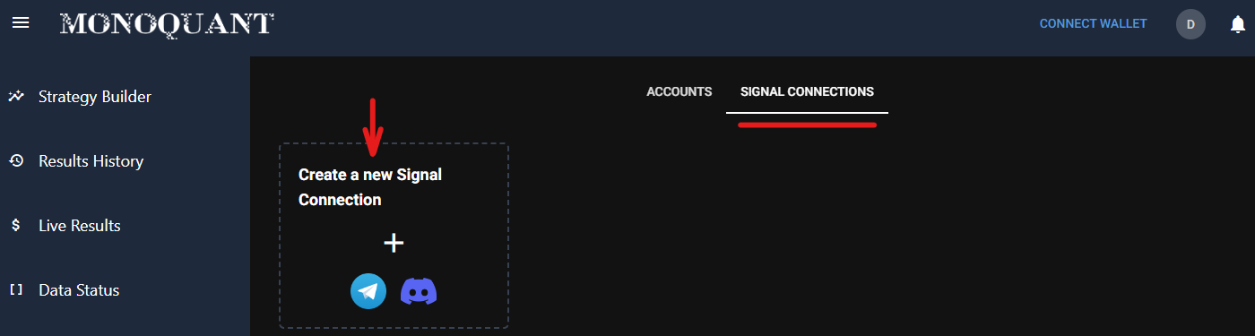 signal connections tab